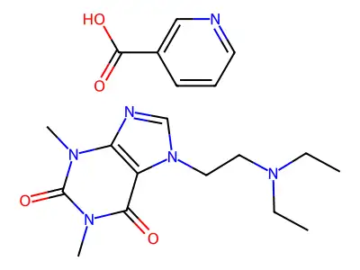 Theophylline, 7-(2-(diethylamino)ethyl)-, nicotinate structure