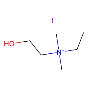 Ethanaminium, N-ethyl-2-hydroxy-N,N-dimethyl-, iodide (1:1) structure