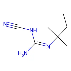 N-Cyano-N'-(1,1-dimethylpropyl)guanidine structure