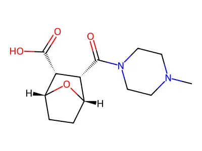 3-(4-Methylpiperazine-1-carbonyl)-7-oxabicyclo(2.2.1)heptane-2-carboxylic acid structure