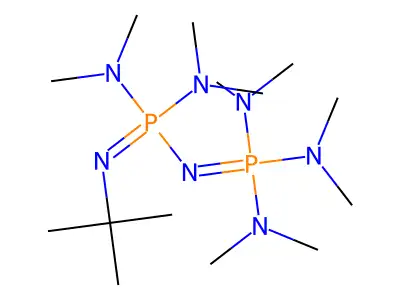 Phosphazene base P2-t-Bu solution structure