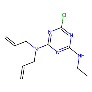 6-Chloro-4-N-ethyl-2-N,2-N-di(prop-2-enyl)-1,3,5-triazine-2,4-diamine structure
