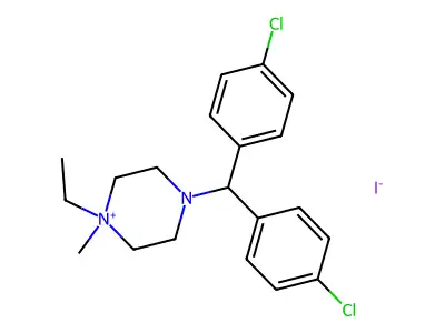 Piperazinium, 4-(bis(p-chlorophenyl)methyl)-1-ethyl-1-methyl-, iodide structure
