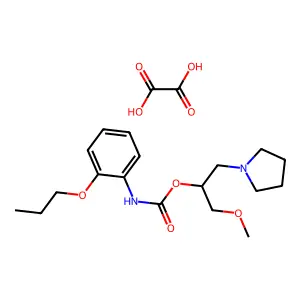 1-Methoxy-3-(pyrrolidin-1-yl)propan-2-yl (2-propoxyphenyl)carbamate oxalate structure