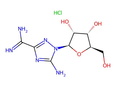 5-Amino-1-ribofuranosyl-1,2,4-triazole-3-carboxamidine structure