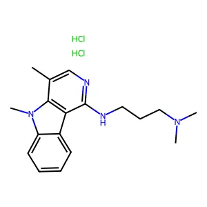 1,3-Propanediamine, N'-(4,5-dimethyl-5H-pyrido(4,3-b)indol-1-yl)-N,N-dimethyl-, dihydrochloride structure