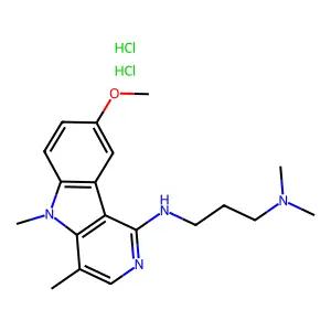 1,3-Propanediamine, N'-(8-methoxy-4,5-dimethyl-5H-pyrido(4,3-b)indol-1-yl)-N,N-dimethyl-, dihydrochloride structure