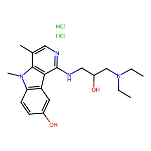1-(3-Diethylamino-2-hydroxypropyl)amino-4,5-dimethyl-5H-pyrido(4,3-b)indole dihydrochloride structure