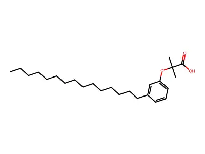 Propanoic acid, 2-methyl-2-(3-pentadecylphenoxy)- structure
