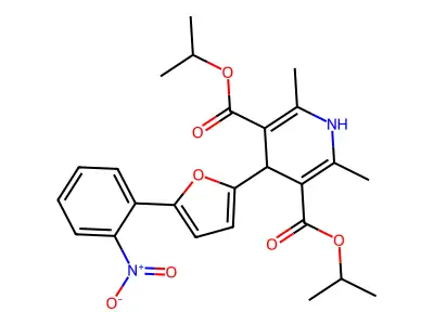 dipropan-2-yl 2,6-dimethyl-4-[5-(2-nitrophenyl)furan-2-yl]-1,4-dihydropyridine-3,5-dicarboxylate structure