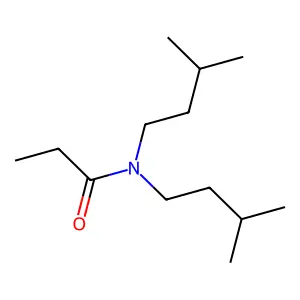 N,N-bis(3-methylbutyl)propanamide structure