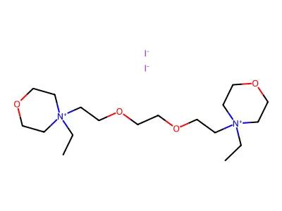 Morpholinium, 4,4'-(ethylenebis(oxyethylene))bis(4-ethyl-, diiodide structure