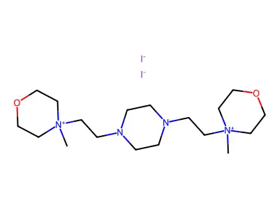 Morpholinium, 4,4'-(1,4-piperazinediyldiethylene)bis(4-methyl-, diiodide structure