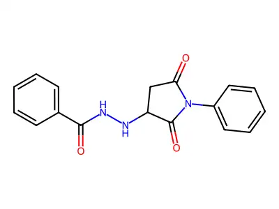 N'-(2,5-dioxo-1-phenylpyrrolidin-3-yl)benzohydrazide structure