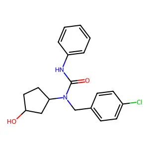 Urea, N-((4-chlorophenyl)methyl)-N-(3-hydroxycyclopentyl)-N'-phenyl-, cis- structure