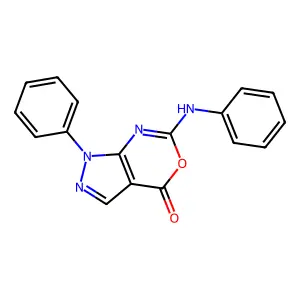 6-anilino-1-phenylpyrazolo[3,4-d][1,3]oxazin-4(1H)-one structure