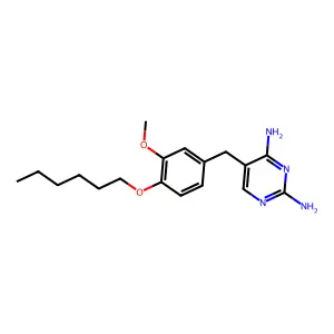 2,4-Pyrimidinediamine, 5-[[4-(hexyloxy)-3-methoxyphenyl]methyl]- structure
