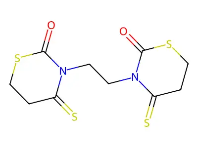2H-1,3-Thiazin-2-one, 3,3'-(1,2-ethanediyl)bis(tetrahydro-4-thioxo- structure