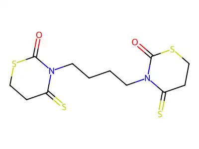 2H-1,3-Thiazin-2-one, 3,3'-(1,4-butanediyl)bis(tetrahydro-4-thioxo- structure