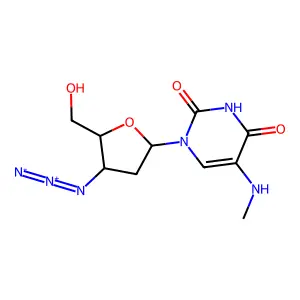 3'-Azido-2',3'-dideoxy-5-methyaminouridine structure