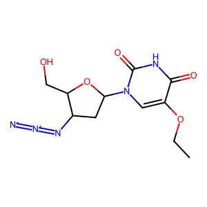 3'-Azido-2'-deoxy-5-ethoxyuridine structure