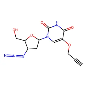 3'-Azido-2'-deoxy-5-(2-propynyloxy)uridine structure