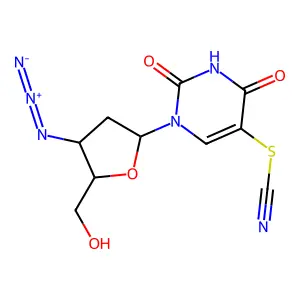 3'-Azido-2',3'-dideoxy-5-thiocyanatouridine structure