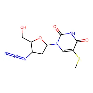 Uridine, 3'-azido-2',3'-dideoxy-5-(methylthio)- structure