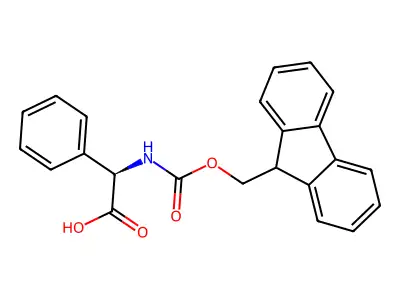 2-((((9H-Fluoren-9-yl)methoxy)carbonyl)amino)-2-phenylacetic acid structure