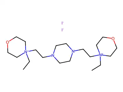 Morpholinium, 4,4'-(1,4-piperazinediyldiethylene)bis(4-ethyl-, diiodide structure