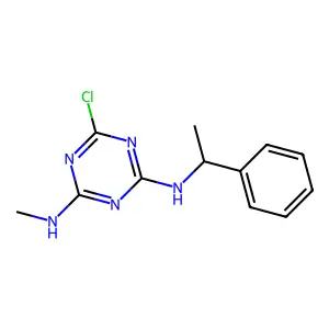 1,3,5-Triazine-2,4-diamine, 6-chloro-N-methyl-N'-(1-phenylethyl)- structure