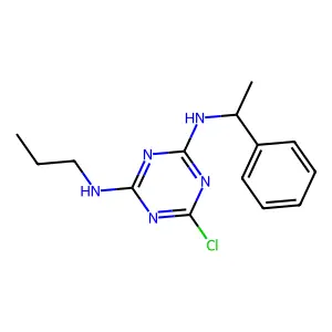 1,3,5-Triazine-2,4-diamine, 6-chloro-N-(1-phenylethyl)-N'-propyl- structure