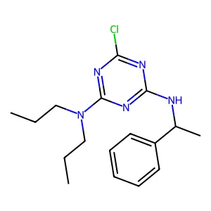 6-Chloro-N'-(1-phenylethyl)-N,N-dipropyl-1,3,5-triazine-2,4-diamine structure