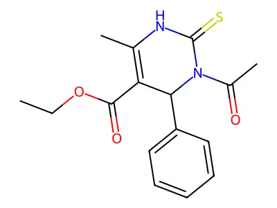 ethyl 3-acetyl-6-methyl-4-phenyl-2-thioxo-1,2,3,4-tetrahydro-5-pyrimidinecarboxylate structure