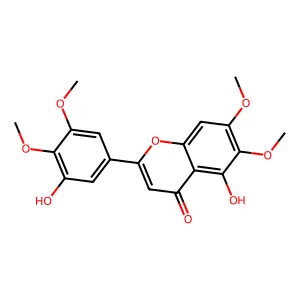 3',5-Dihydroxy-4',5',6,7-tetramethoxyflavone structure