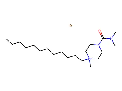 4-(Dimethylcarbamoyl)-1-dodecyl-1-methylpiperazin-1-ium bromide structure
