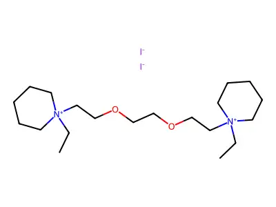 Piperidinium, 1,1'-(ethylenebis(oxyethylene))bis(1-ethyl-, diiodide structure