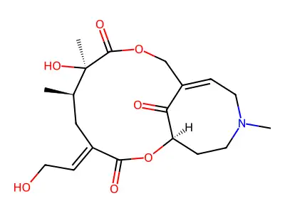 (1R,6R,7R,17S)-7,17-dihydroxy-4-(2-hydroxyethylidene)-6,7,14-trimethyl-2,9-dioxa-14-azoniatricyclo[9.5.1.014,17]heptadec-11-ene-3,8-dione structure