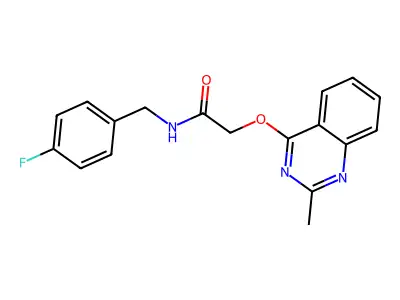 N-(4-fluorobenzyl)-2-((2-methylquinazolin-4-yl)oxy)acetamide structure