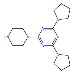 2-(Piperazin-1-yl)-4,6-di(pyrrolidin-1-yl)-1,3,5-triazine structure