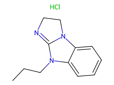 3H-Imidazo(1,2-a)benzimidazole, 2,9-dihydro-9-propyl-, monohydrochloride structure