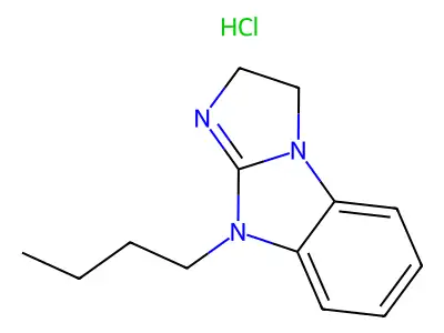 3H-Imidazo(1,2-a)benzimidazole, 2,9-dihydro-9-butyl-, monohydrochloride structure