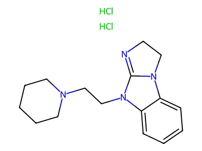 3H-Imidazo(1,2-a)benzimidazole, 2,9-dihydro-9-(2-(1-piperidinyl)ethyl)-, dihydrochloride structure