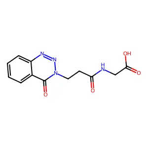 2-[3-(4-Oxo-1,2,3-benzotriazin-3-yl)propanoylamino]acetic acid structure