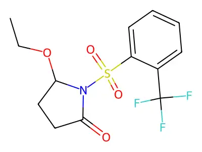2-Pyrrolidinone, 5-ethoxy-1-((2-(trifluoromethyl)phenyl)sulfonyl)- structure