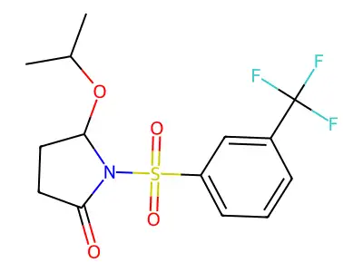 2-Pyrrolidinone, 5-(1-methylethoxy)-1-((3-(trifluoromethyl)phenyl)sulfonyl)- structure