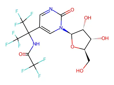 5-(2-Trifluoroacetylaminohexafluoroprop-2-yl)-2'-deoxyuridine structure