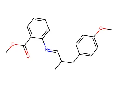 Benzoic acid, 2-((3-(4-methoxyphenyl)-2-methylpropylidene)amino)-, methyl ester structure