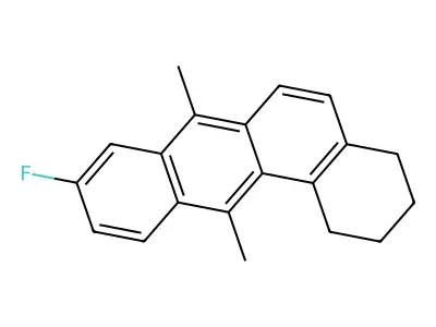 Benz(a)anthracene, 1,2,3,4-tetrahydro-7,12-dimethyl-9-fluoro- structure