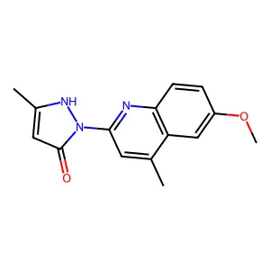 1H-Pyrazol-5-ol, 1-(6-methoxy-4-methyl-2-quinolinyl)-3-methyl- structure